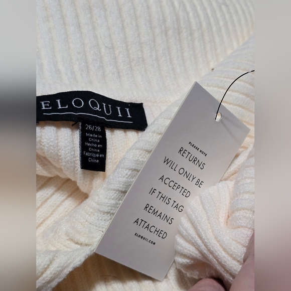 Eloque2 Off the Shoulder White Sweater, Plus Size 26/28 - Picture 2 of 2